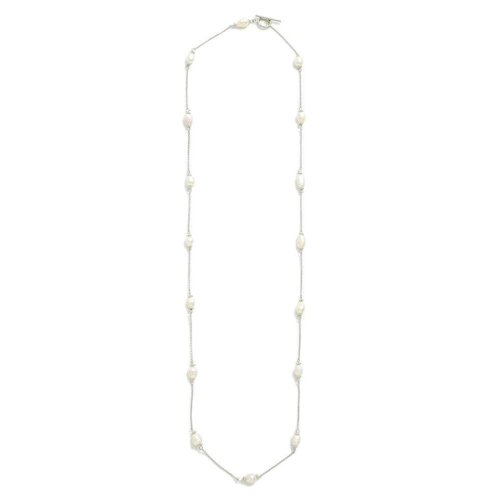Pearl Detail Long Chain Necklace - Lady Dorothy Boutique