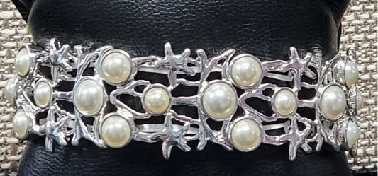Pearl Studded Coastal Stretch Bracelet - Lady Dorothy Boutique