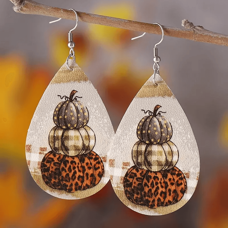 Pumpkin Leather Earrings - Lady Dorothy Boutique