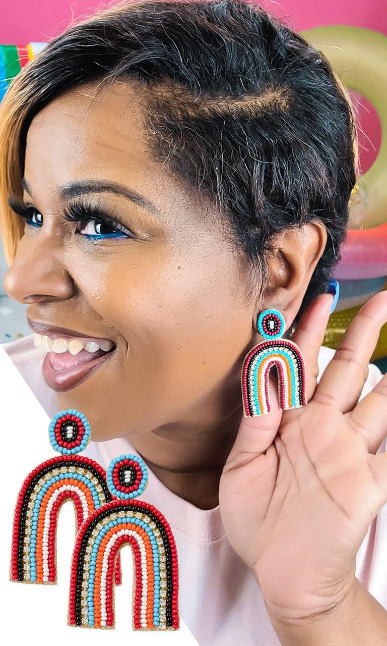 Rainbow Seed Bead Earrings - Lady Dorothy Boutique