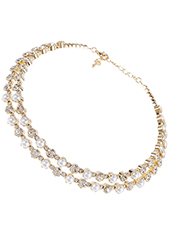 Rhinestone And Pearl Choker - Lady Dorothy Boutique