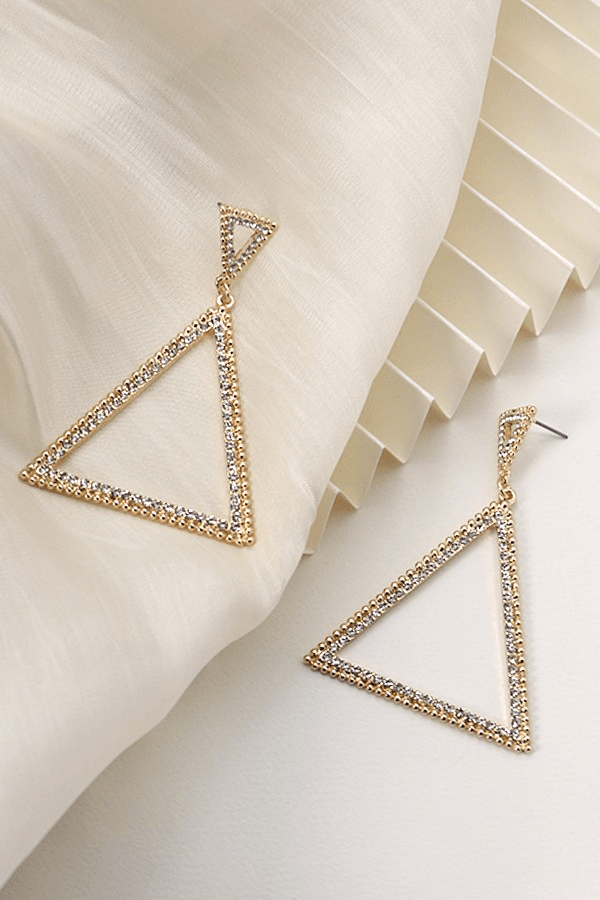 Rhinestone Triangle Drop Earrings - Lady Dorothy Boutique