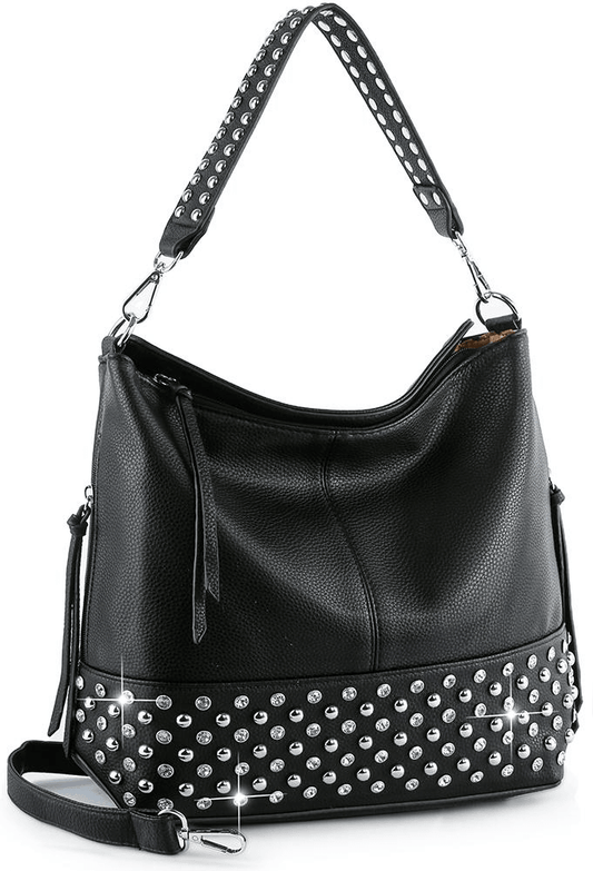 Rhinestones And Studs Hobo - Lady Dorothy Boutique