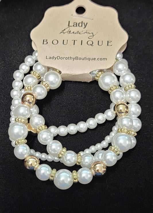 Pearl Stack Stretch Bracelet