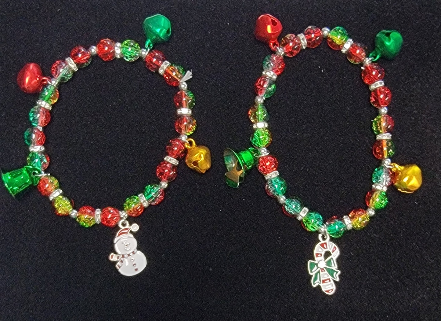 Christmas Bell & Charm Stretch Bracelet