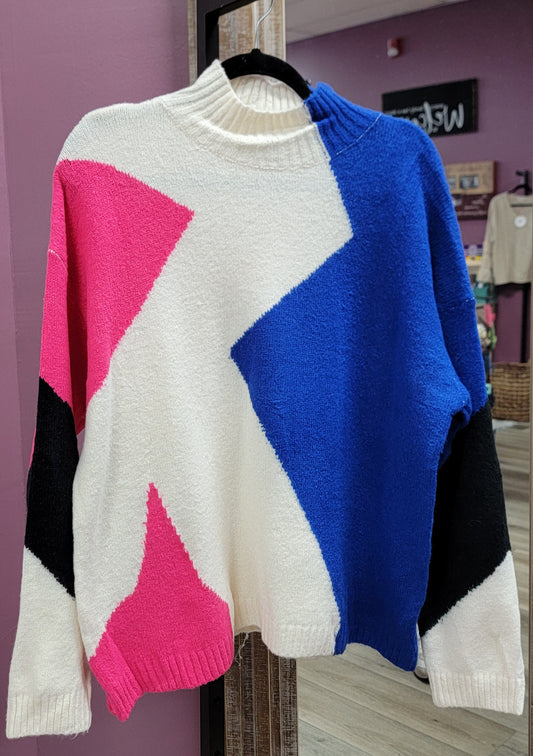 Cobalt Colorblock Sweater