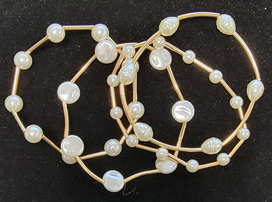 4 Piece Metal Bar Stretch Bracelet