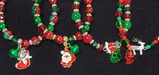 Christmas Bell & Charm Stretch Bracelet