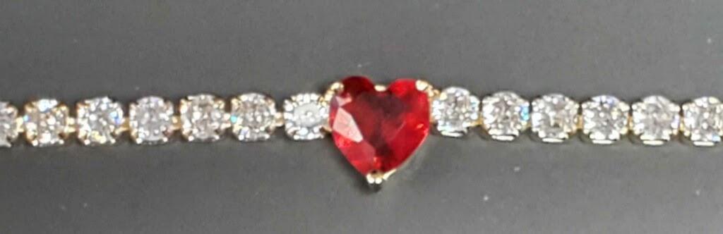 Ruby Heart Cubic Zirconia Choker Necklace - Lady Dorothy Boutique