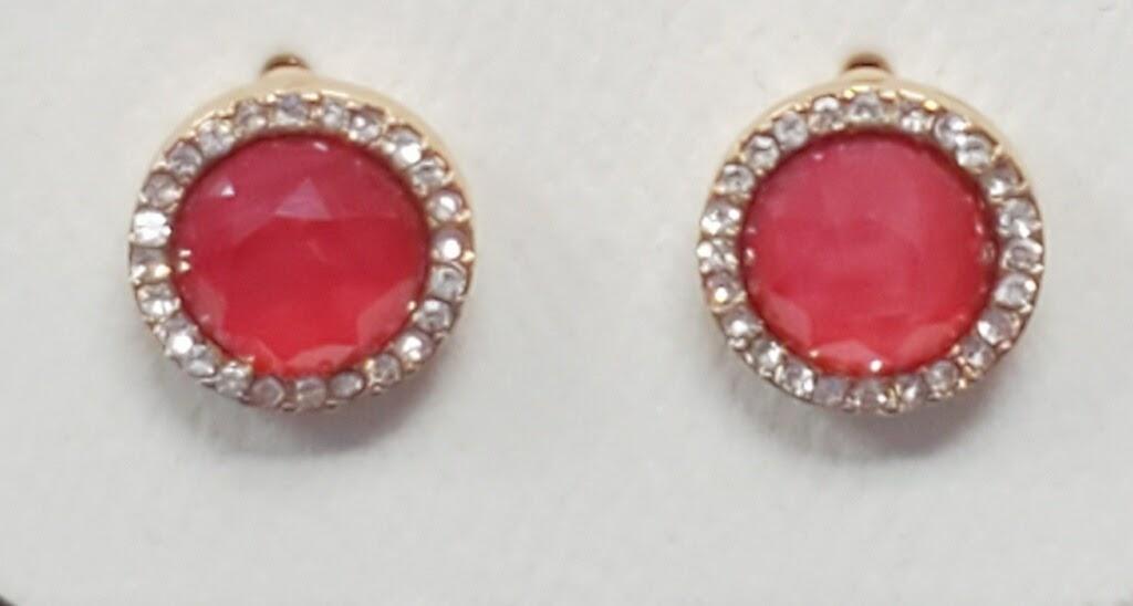 Ruby Red & Rhinestone Stud Earrings - Lady Dorothy Boutique