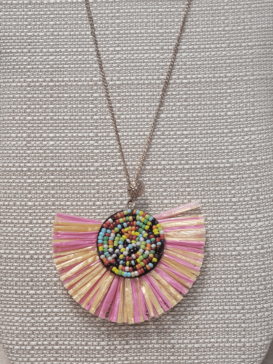 Seed Bead Paper Mache Necklace - Lady Dorothy Boutique