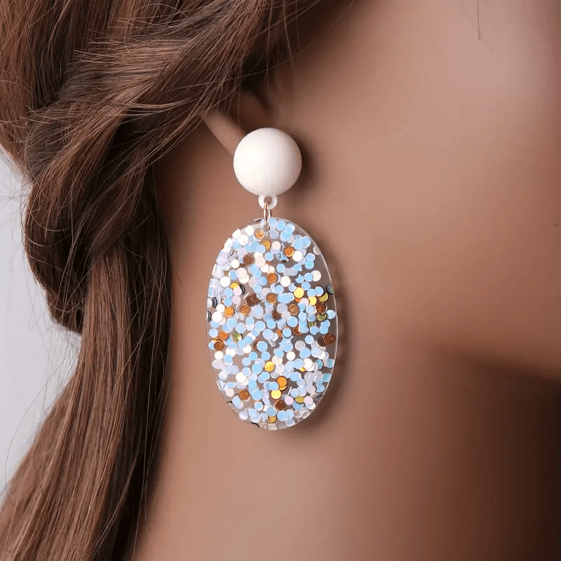 Sequin Acrylic Earrings - Lady Dorothy Boutique