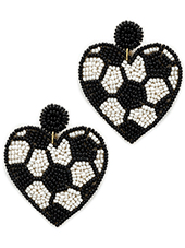 Soccer Seed Bead Earrings - Lady Dorothy Boutique