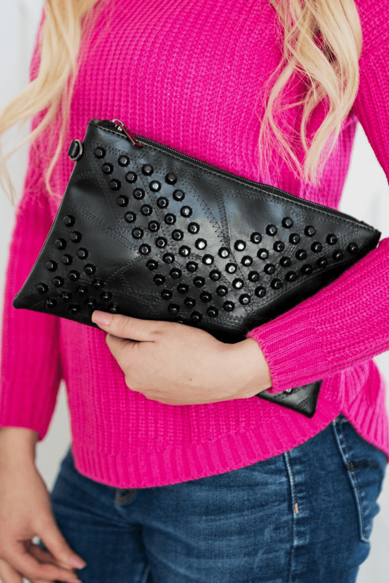 Stud Wristlet Clutch Crossbody - Lady Dorothy Boutique