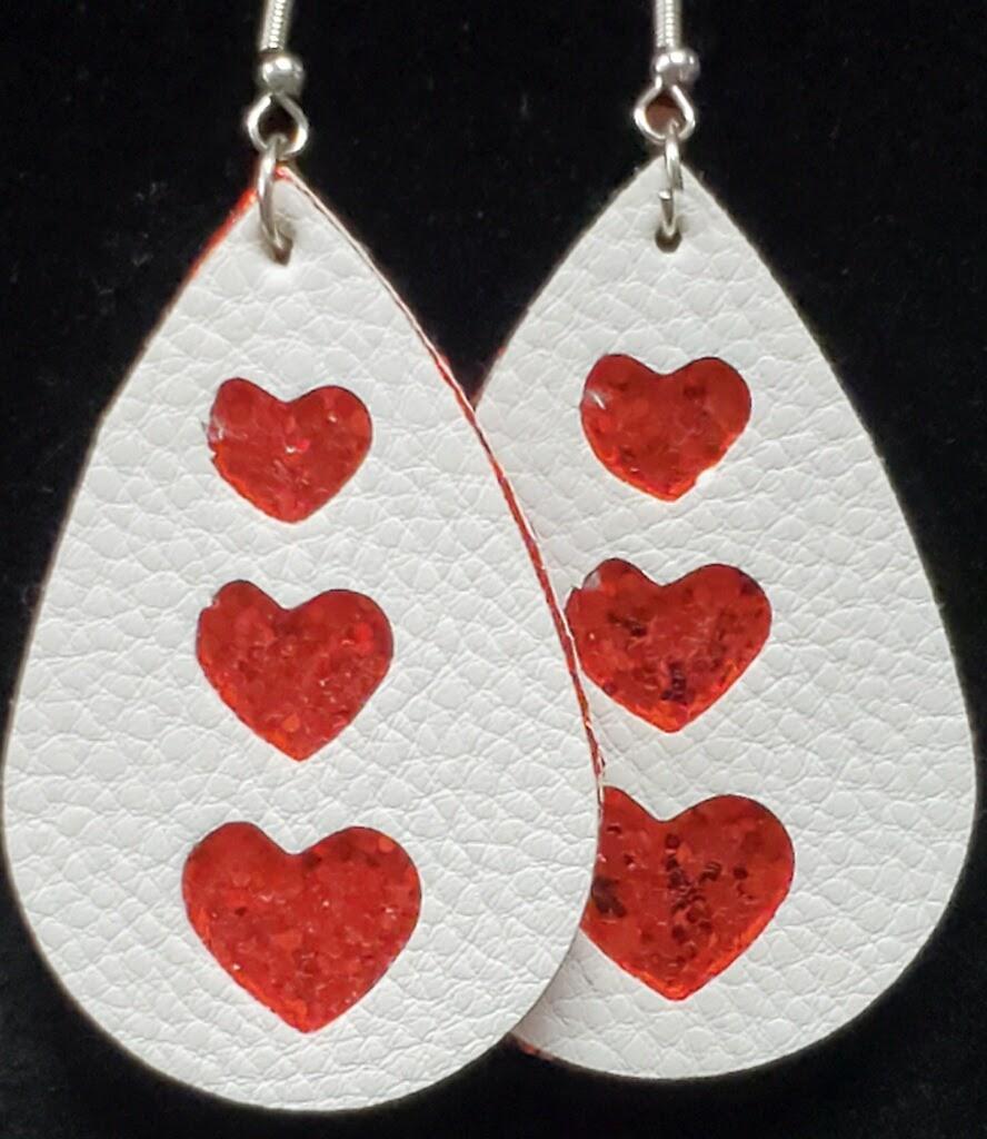 Teardrop Sequin Hearts Earrings - Lady Dorothy Boutique