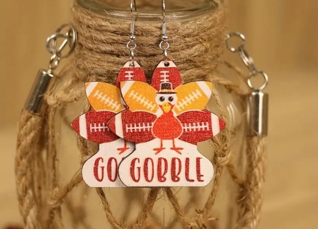 Thanksgiving Wooden Earrings - Lady Dorothy Boutique