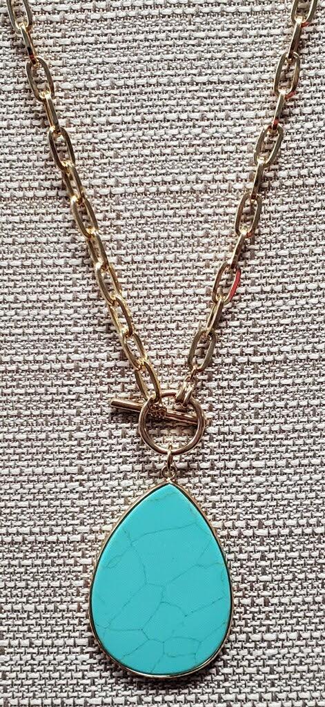 Turquois Teardrop Necklace - Lady Dorothy Boutique