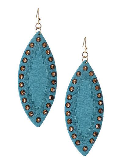Turquoise Western Leather Earrings - Lady Dorothy Boutique