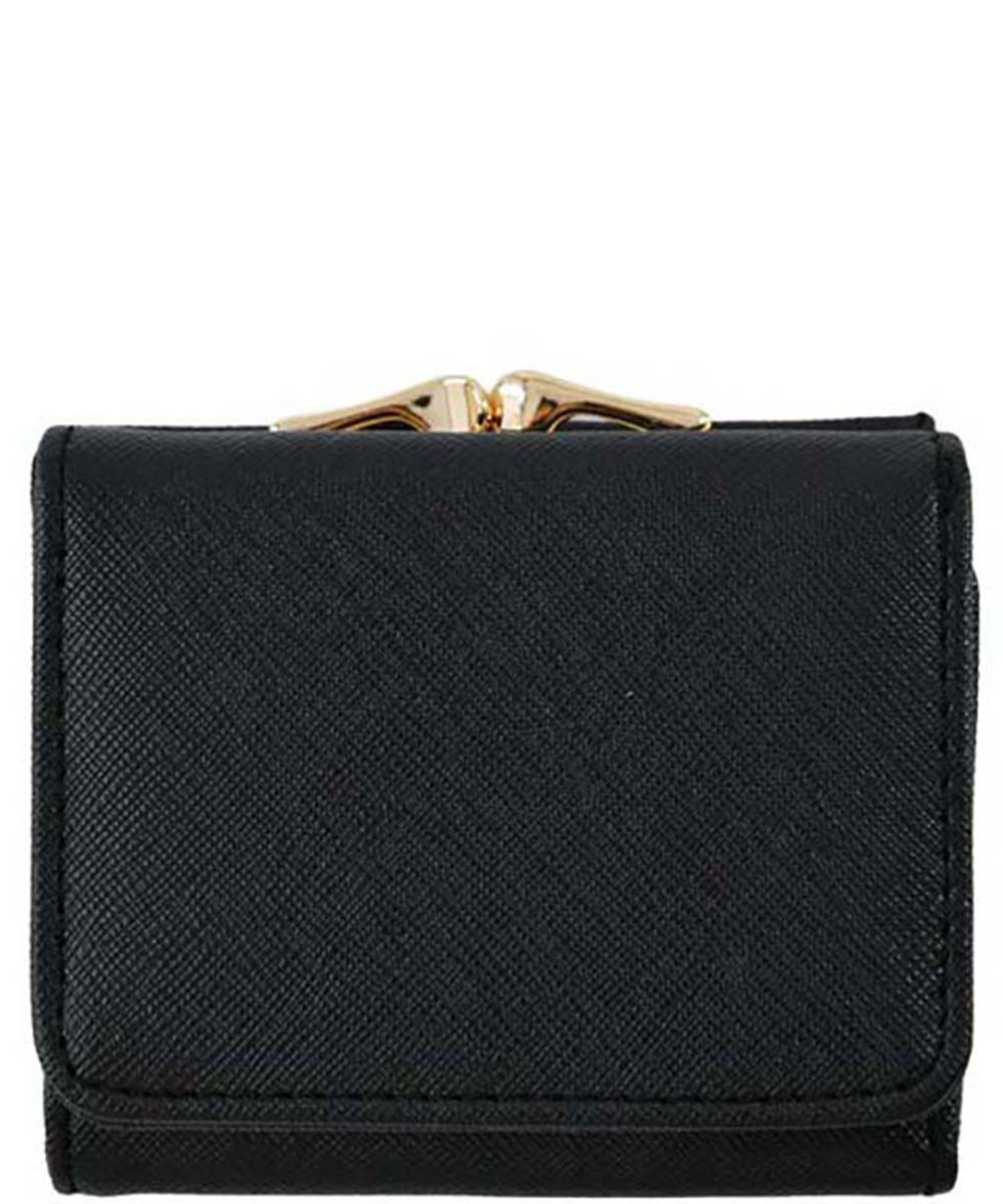 Kiss Lock Tri Fold Wallet