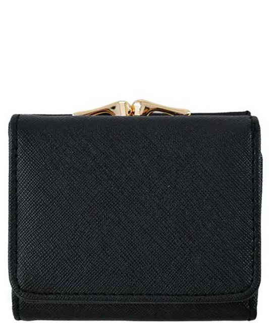 Kiss Lock Tri Fold Wallet