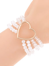 Beaded Heart Stack Bracelet - Lady Dorothy Boutique
