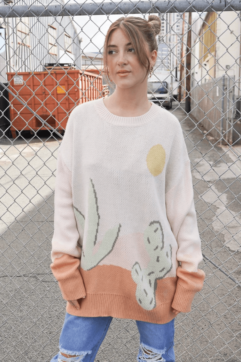 Cactus Sunset Sweater - Lady Dorothy Boutique