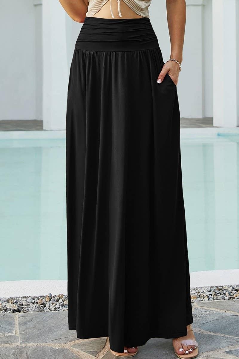 Causal Elegance Maxi Skirt - Lady Dorothy Boutique