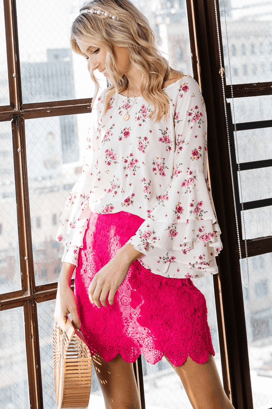 Crochet Lace Mini Skirt - Lady Dorothy Boutique