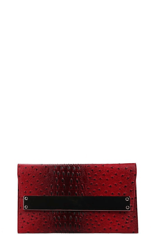 Croco Clutch With Chain Strap - Lady Dorothy Boutique