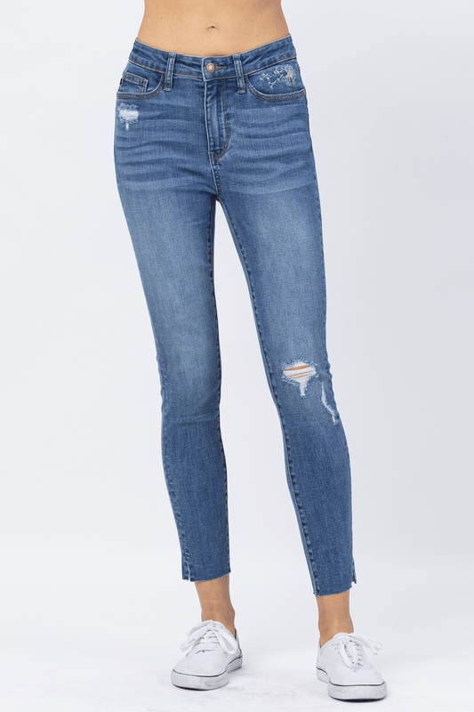 Dandelion Embroidered Skinny - Lady Dorothy Boutique