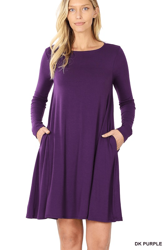 Dark Purple T-Shirt Dress - Lady Dorothy Boutique