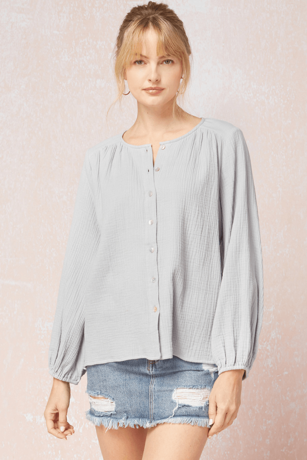 Dusty Blue Baby Top - Lady Dorothy Boutique