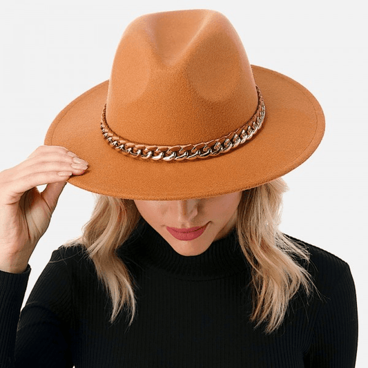 Gold Chain Fedora - Lady Dorothy Boutique