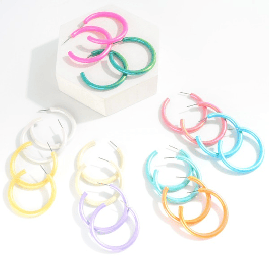 Iridescent Hoops - Lady Dorothy Boutique