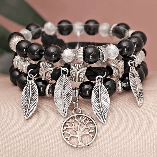 Leaf Pendent Stack Bracelet - Lady Dorothy Boutique