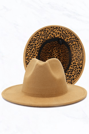 Leopard Bottom Fedora - Lady Dorothy Boutique