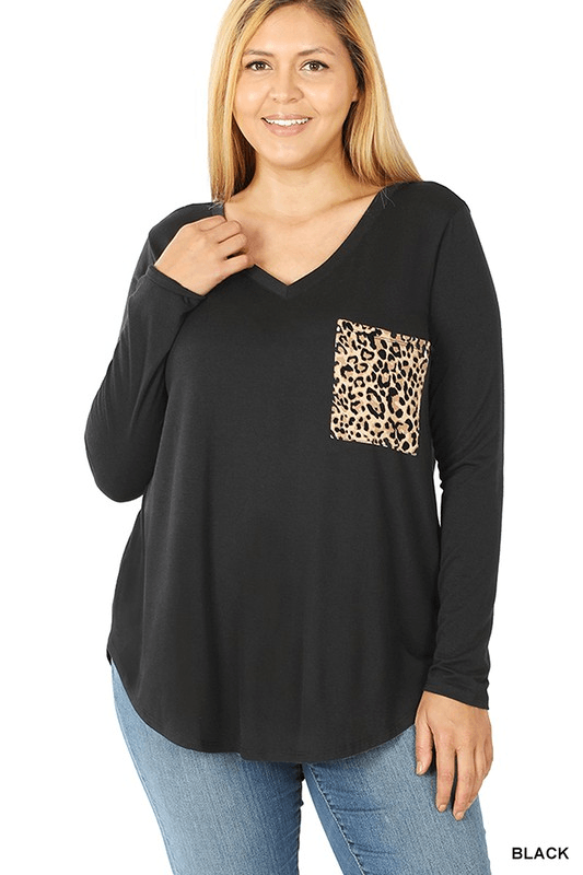 Leopard In My Pocket Tee - Lady Dorothy Boutique