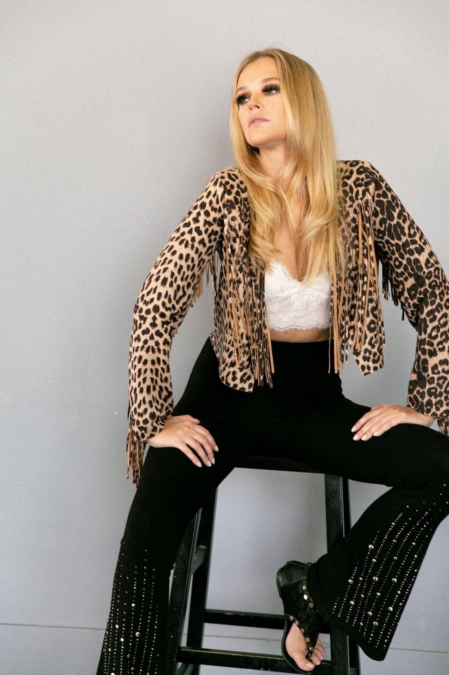 Leopard Rodeo Cropped Jacket - Lady Dorothy Boutique