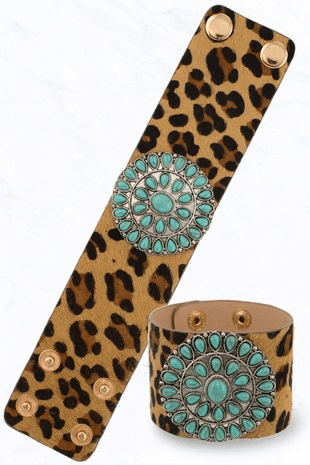 Leopard Turquoise Detailed Stone Bracelet - Lady Dorothy Boutique