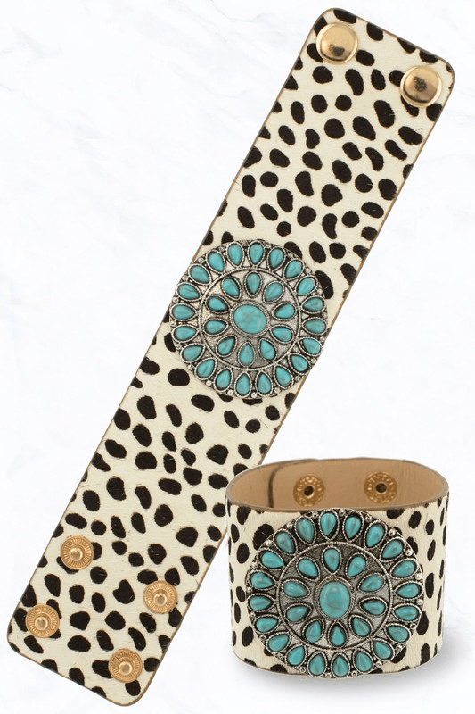Leopard Turquoise Detailed Stone Bracelet - Lady Dorothy Boutique