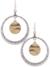 Mixed Metal Dangle Hoop - Lady Dorothy Boutique
