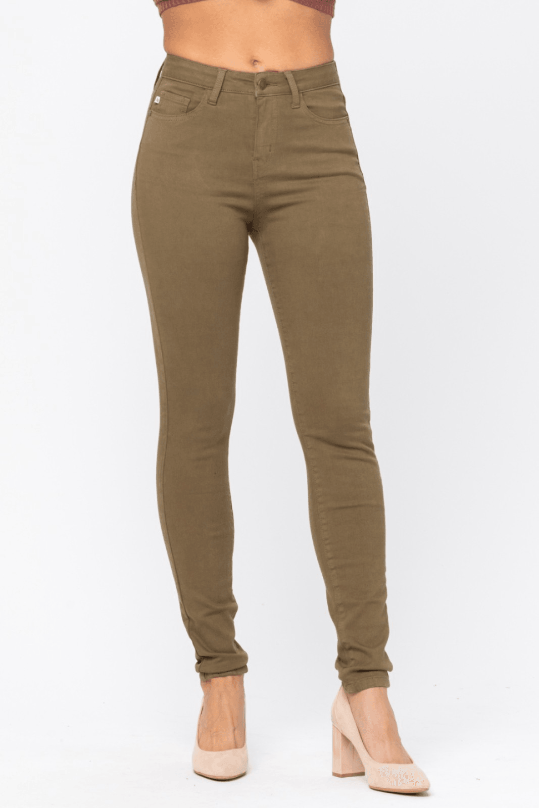 Olive Mid Rise Skinny Jeans - Lady Dorothy Boutique