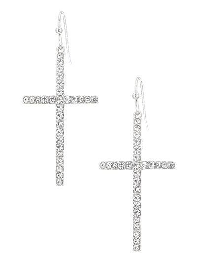 Pave Cross Earrings - Lady Dorothy Boutique