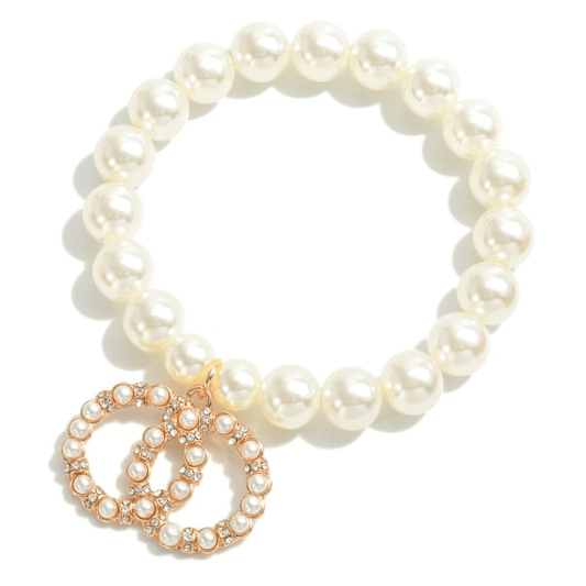 Pearl Double O Pendant Bracelet - Lady Dorothy Boutique