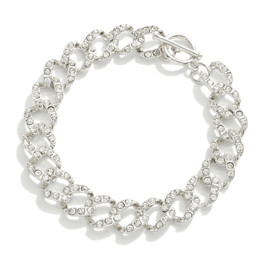 Rhinestone Chain Link Bracelet - Lady Dorothy Boutique