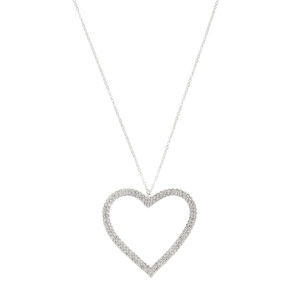 Rhinestone Heart Necklace - Lady Dorothy Boutique