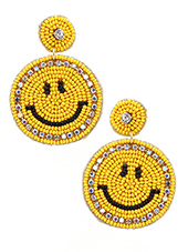 Seed Bead Smiley Earrings - Lady Dorothy Boutique