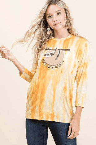 Sloth Tie Dye Tee - Lady Dorothy Boutique