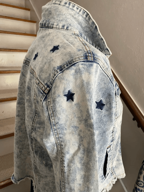 Star Washed Denim Jacket - Lady Dorothy Boutique