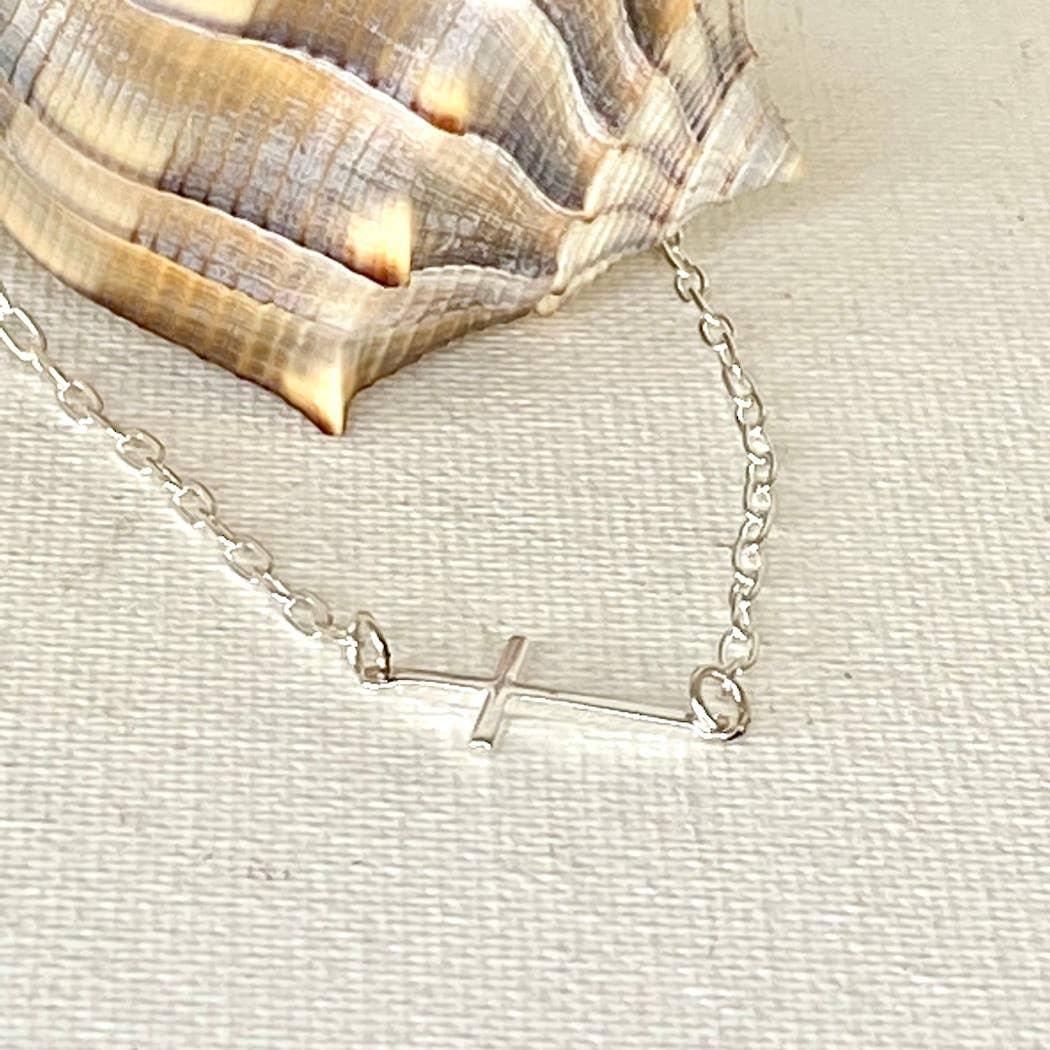 Sterling Silver Cross Anklet - Lady Dorothy Boutique